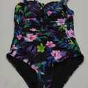 Aqua Eve One Piece Bathing Suit for Women Tummy Control Swimsuit Slimming Vintage Swimwear (Large, Floral)