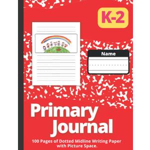 Primary Journal: Red Marble, Grades K-2 Primary Story Journal | Draw and Write Exercise Book with Dotted Midline