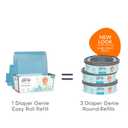 Diaper Genie Signature Pail (Grey) Includes 1 Easy Roll Refill with 18 Bags | Holds Up to 846 Newborn-Sized Diapers Per Refill