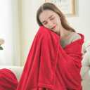 BEDELITE Fleece Blankets Queen Size Red Throw Blankets for Bed, Luxury Plush Cozy Fuzzy Blanket 90x90 inches, Super Soft Warm Lightweight Throw Blanket All Seasons Suitable