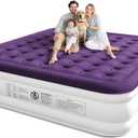 CHILLSUN King Air Mattress with Built in Pump, 18" Raised Comfort Blow up Mattress, Upgraded Air Bed Inflatable Mattress for Guests & Home, AirBed, 750lbs Max (Purple)