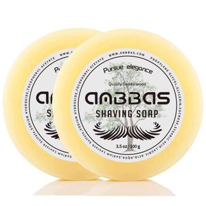 Anbbas Sandalwood Shaving Soap Puck Refill for Men Barber Traditional Wet Shave Latheing(2pcs, 7oz)
