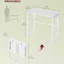 VASAGLE Folding Desk, Small Computer Desk, Foldable Table 31.5 Inch | One-Piece Desktop,Folding Table for Bedroom, Balcony, Camping, Easy Assembly, Matte White, ULWD151WF01
