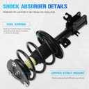 ILONPA 172392 172393 Front Struts Shocks for Nissan Altima (Exc. Hybrid) 2007-2012, Altima S 2.5L Coupe 2013, w/Coil Springs Strut Shock Absorbers Assembly Suspension kit 2008 2009 2010 2011
