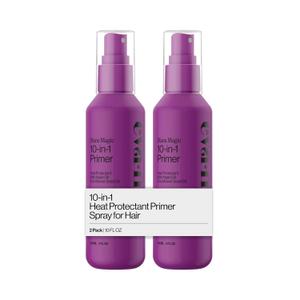 Eva NYC Mane Magic 10-in-1 Heat Protectant Set for Medium + Thick Hair - Anti-Frizz Heat Protection Spray Gift Set - Argan Oil Blow Dry Spray - 10-in-1 Hair Primer - Vanilla Scent - 10 fl oz - 2 Pack