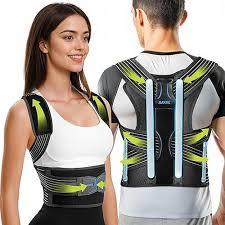 Rakiie Posture Corrector for Women and Men, Upgraded Back Brace with Enhanced Support, Shoulder Straightener with Cushioned Shoulder Pads & Underarm Pain Relief Strap, Size M (Underbust: 35.4"41")