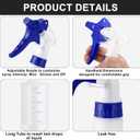 Eccliy 12 Pcs 16 Oz Plastic Spray Bottle, Adjustable Empty Reusable Sprayer for Cleaning, Planting, Water, Bathroom and Kitchen, BBQ, Commercial and Residential(Blue & White,Measurement)