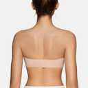 Vertvie Womens Strapless Bra Jelly Push Up Seamless Bandeau Bra Wireless Non Slip Silicone Tube Top Bras Padded Bralette (Beige, M)