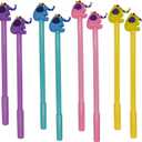 Maydahui 12 PCS Elephant Shaped Rollerball Pen Novelty Animal Pens Cool Fancy Fun Kawaii Writing Pen Black Gel Ink for Students Teens Adults