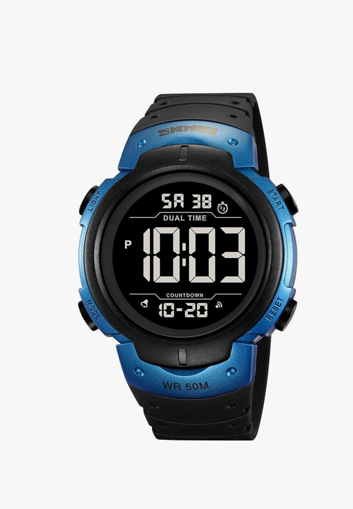 Mens Digital Watch Large Display Easy to Read Time Sports Watches Multifunction Stopwatch Timer Alarm Dual Time Date LED Light Wrist Watches for Men Women