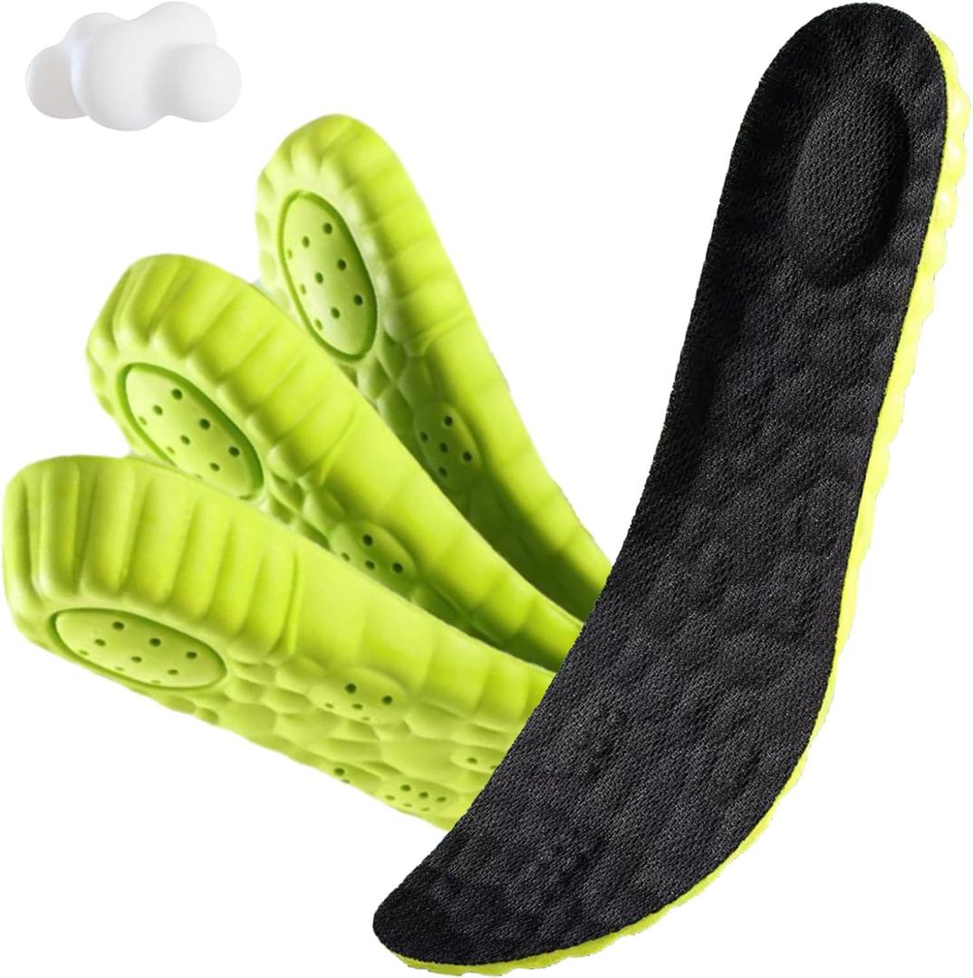 Height Increase Insoles - 4D Cloud Tech Increase Insoles for Men and Wowen Soft Memory Foam Heel Lift Inserts (Black, 2.5CM Women: US 5-9)