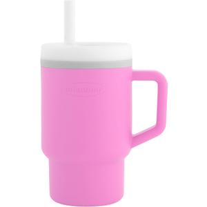 Infantino My 1st Tumbler, 9 Oz. Silicone Sippy Cup with Straw & Handle, Spill-Resistant Baby Cup for On-the-Go, BPA-Free Transition Bottle, Cotton Candy