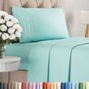 Twin Size 3 Piece Sheet Set - Comfy Breathable & Cooling Bed Sheets Set - Hotel Luxury Bedding for Women, Men, Kids, Teens, Boys & Girls - Deep Pockets, Ultra-Soft, Wrinkle Free - Oeko-Tex - Spa Blue