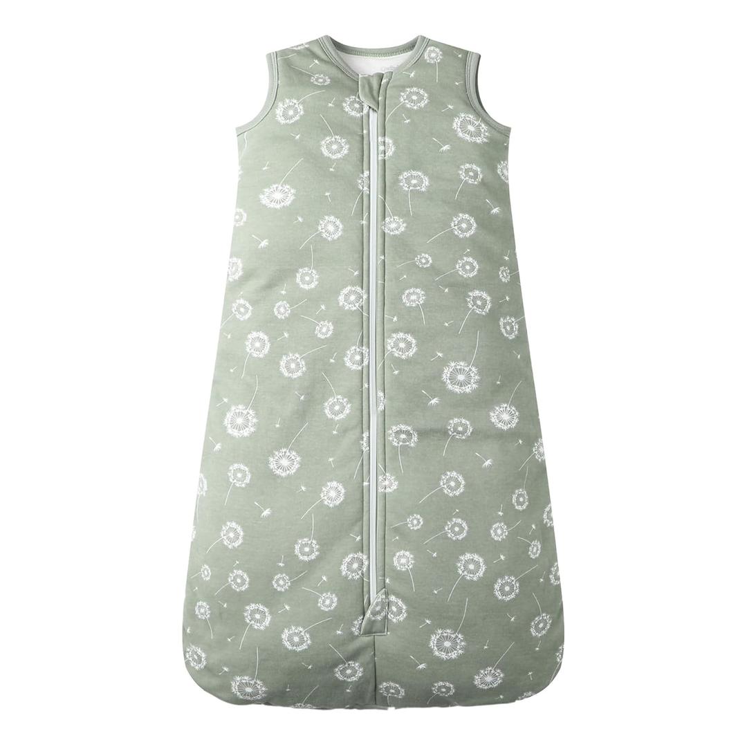 Owlivia Baby Sleep Sack Organic Cotton Sleeping Bag with- 2.5 TOG Sleeping Bag with 2-Way Zipper, Boys Girls Swaddle Transition Sleep Sack(2.5 TOG Green Dandelion, 18-24 Months)