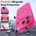 Case for iPhone 17 Pro 6.3'' Compatible with Mag-Safe [Camera Control Button] [Camera Protection] Matte Translucent Military Grade Shockproof Phone Case, Hot Pink