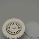 Elkay LKQS35PA Polymer Drain Fitting with Removable Basket Strainer and Rubber Stopper, Parchment