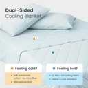 Cozy Bliss Cooling Blanket for Hot Sleepers Queen Size, Q-Max 0.45 Cooling Comfort, Cold Blankets for Night Sweats Sleeping, Ultra-Cool Lightweight Breathable Summer Blanket for Bed, Cool Blue