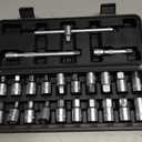 BILITOOLS 23-Piece Drain Plug Socket Set, 3/8" Drive Oil Drain Plug Key for Back Axle, Differential, Gearboxe & Engine Oil Sump