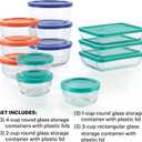 Pyrex Simply Store (12-Pack) Glass Food Storage Containers Set, (1, 2, & 3 Cup) Meal Prep Containers with Plastic BPA-Free Lids, Dishwasher & Microwave Safe