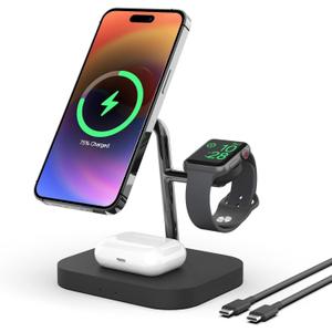 Wireless Charger, Boaraino Magnetic 3 in 1 Wireless Charging Station Compatible with iPhone16/15/14/13/12 Serie, Apple Watch10/ 9/8/7/6/SE/5/4/3, AirPods 2/3/4/Pro (Metallic) Wireless Charger, Boaraino Magnetic 3 in 1 Wireless Charging Station Compatible with iPhone16/15/14/13/12 Serie, Apple Watch10/ 9/8/7/6/SE/5/4/3, AirPods 2/3/4/Pro (Metallic)