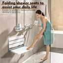 Wall Mount Shower Seat 18", Shower Bench Wall Mount for Inside Shower, Fold Down Shower Seat, Shower Seats for Adults