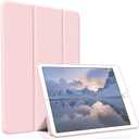 Case for iPad 9.7 Inch 2017/2018, Lightweight Slim Soft TPU Trifold Stand Smart Cover, Auto Sleep/Wake Case for iPad 9.7 5th/6th Generation, Pink