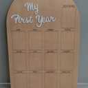 My First Year Photo Board Baby Birthday Picture Frame 12 Monthly Wooden Photo Board 1st Birthday Decorations Baby Gift for Newborn Keepsake(19 x 11 Inch)