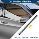 Car Window Tint Film Heat UV Blocking Sun Protection Anti-Glare Privacy Film Chameleon 30'' Inch x 10ft Red Blue VLT 82% IRR 68% UVR 99.5%, 30 Inch x 15ft