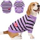 Dog Shirts for Large Dogs, Striped T-Shirts Dog Vest Pet Apparel Tee Shirts Spring Summer Suitable for Small and Medium Large Pets French Bulldog Bichon, Purple L