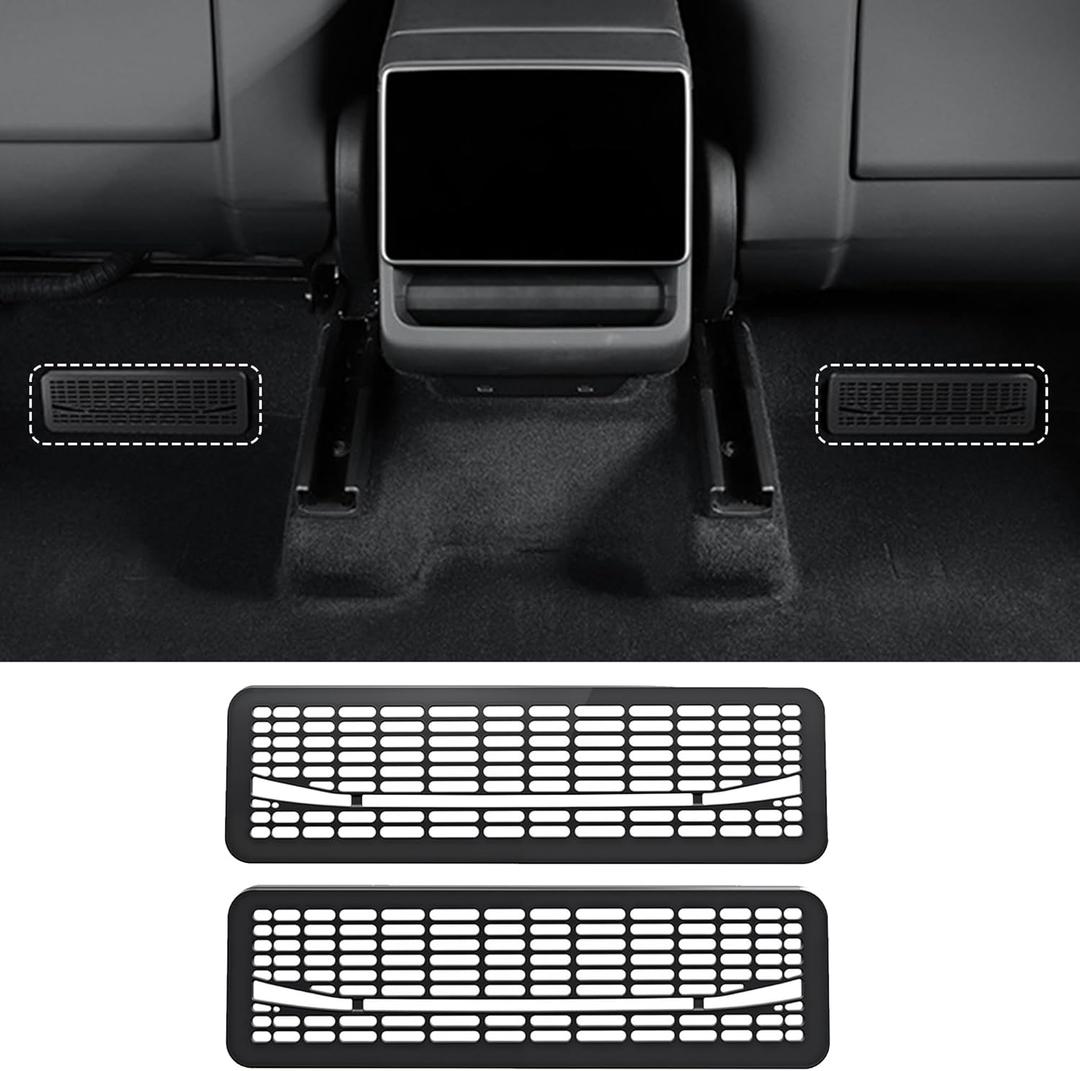 Rear Under Seat Floor Air Vent Cover Accessories for Tesla Model Y Juniper 2025 2026 Accessories - Air Condition Outlet Grille Protector Flow Vent Grille Protection (Upgraded version 2PCS)