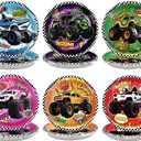 Grencian 60Pcs Monster Themed Truck Birthday Party Plates 9" Monster Themed Truck Disposable Heavy Duty Paper Plates Tableware Set for Kids Boys Birthday Party Serves 60