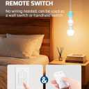 DEWENWILS Remote Control Light Socket with Dimmer, Wall Mounted Wireless Light Switch with 100FT Range & E26/E27 Socket, Wireless Light Bulbs Socket Switch for Closet, Garage, Basement, ETL Listed