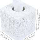 Hymmah Modern Square Tissue Box Cover Holder,Bathroom Accessories Decor Unique Design Tissue Box Cover for Bathroom Vanity Counter Tops Also Great for Bedrooms and Living Rooms