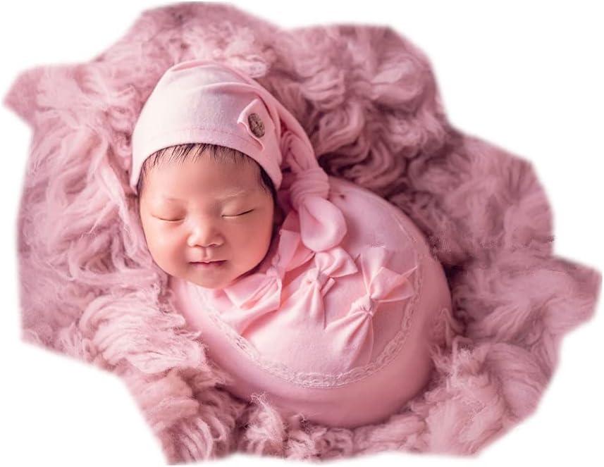 Newborn Photography Props Outfit Boy Girls Hat,Bow Wrap,Posing Aid Moon,Flower Headdress Baby Photo Props Pack of 5 (Purple)