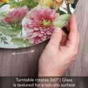 CounterArt Botanica 4mm Tempered Glass Lazy Susan Turntable 13" Diameter Condiment Caddy Cake Plate Pizza Server