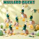 6 Set Mallard Duck Stuffed Animals One Lucky Duck First Birthday Decoration Fluffy Mallard Party Favors with Hat Card Ribbon Cute Green Doll Gifts Bulk for Baby Shower Birthday Party
