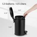 Cesun 1.2 Gallons Small Black Trash Can, Bathroom Garbage Can with Lid and Foot Pedal, Mini Round Wastebasket for Bathroom, Bedroom, Office, 4.5 Liters / 1.2 Gallons, Matte Black