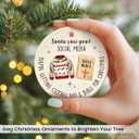 3 x Funny Christmas Ornament 2025 - Santa Saw Your Social Media Ceramic Ornaments, White Elephant Gift Exchange for Women, Friend, Coworker, Family, Gag Gifts for Adults