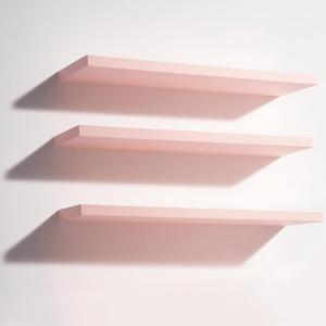 Youyole 3 Pack Pink Floating Shelves for Wall 16 Inch Solid Wood Wall Book Shelf for Bathroom Living Room Bedroom Hanging Display Decor, Princess Aesthetic Room Decor (Pink)