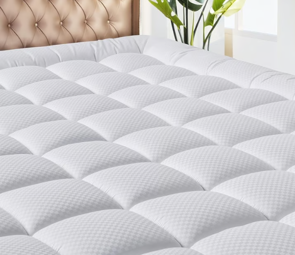 Queen Size Mattress Pad - Cooling Breathable Mattress Topper, Quilted Fitted Mattress Protector, Pillow Top Mattress Cover with 8-21" Deep Pocket, Soft, Machine Washable, White, 60x80 Inches