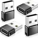 𝟒𝐏𝐚𝐜𝐤 𝐔𝐩𝐠𝐫𝐚𝐝𝐞𝐝 USB to USB C Adapter, Type-C Female to A Male Car Charger Converter for Apple Watch Ultra 8 9 10,iPhone 16 15 14 13 Pro Max, Samsung S24,Serial Adapter, AirPods, iPad, Car