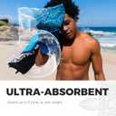 OCOOPA Microfiber Beach Towel - Oversized 71"x32" - Quick Dry, Sand Free - Lightweight & Compact - Large Beach Towels for Swimming, Camping, Holiday (Turtle)