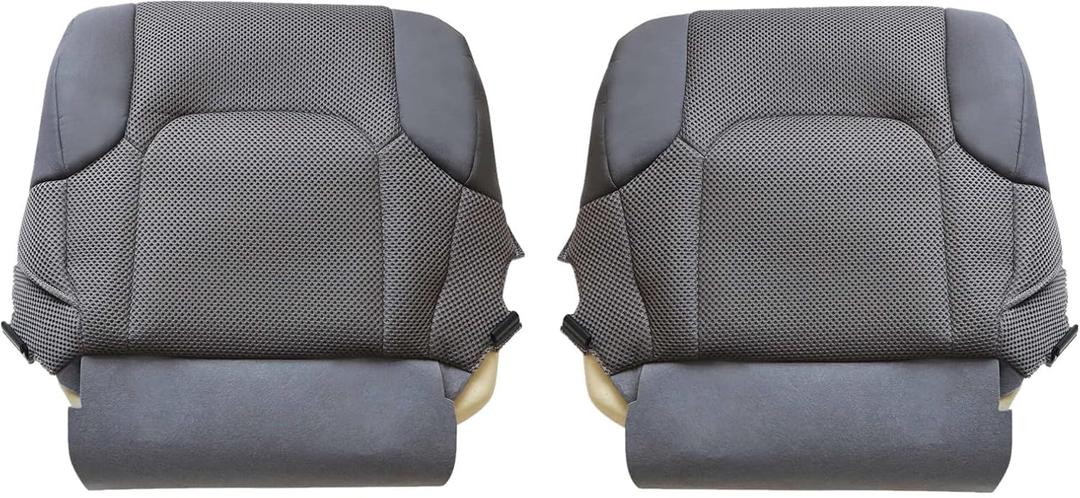 SecosAutoparts Left Front Driver and Passenger Side Bottom Replacement Cloth Seat Covers Gray Compatible with Nissan Frontier 2005 2006 2007 2008 2009 2010 2011 2012 2013 2014 2015 2016 2017 2018 2019