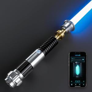 DAMIENSABER Upgrade Xenopixel 3.0 Light Saber, Smooth Swing Sensitive Motion Control Light Sabers with 34 Sound Fonts Infinite Color Changing, Obiwan Light Sabers for Adults Metal Hilt, 36 inches