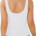 PINKMSTYLE Womens Basic Double Lined V Neck Tank Tops Slimming Workout Summer Tops Sleeveless Shirts (White, S)