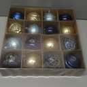 80mm/3.15" Luxury Navy and Gold Christmas Tree Ornaments Balls, 16 Pcs Shatterproof Plastic Baubles Decorations for Xmas Trees, Wreath, Garland, Party, Wedding (Blue and Gold)