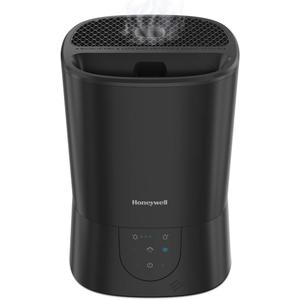 Honeywell Easy-to-Care Filter Free Warm Mist Humidifier, Medium Rooms, 1.5 Gallon Tank  Humidistat for Bedroom, Home or Office Black