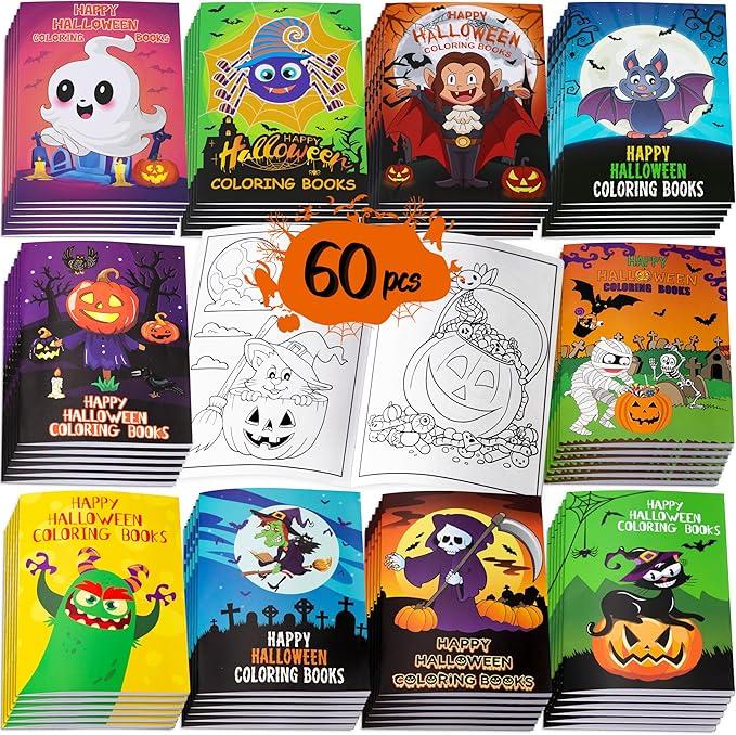 Halloween Coloring Books Party Favors for Kids - Hallowmas Trick or Treat Goodie Bag Stuffer Fillers Gifts Fun Activity Decorations Supplies