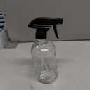 Worldgsb Glass Spray Bottles, 16oz Refillable Containers, Empty Boston Round Bottles with Labels & Adjustable Nozzle for Cleaning, Gardening, Aromatherapy, Pets, Plant, Hair -Clear (1 Pack)