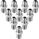 10 Pack Hydraulic Hose Adapter Fittings: 3/8" JIC 37 Male x 1/4" NPT Male, Straight Tube Connectors with Protection Cover